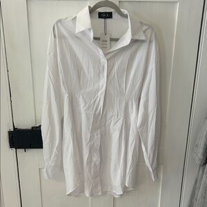 Cider White Dress Shirt Dress